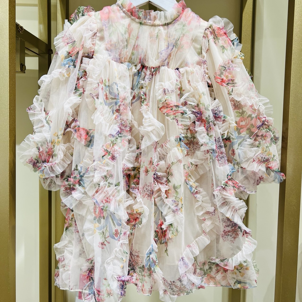 Girls' Floral Ruffle Dress – Lightweight Layered Tulle Party Dress