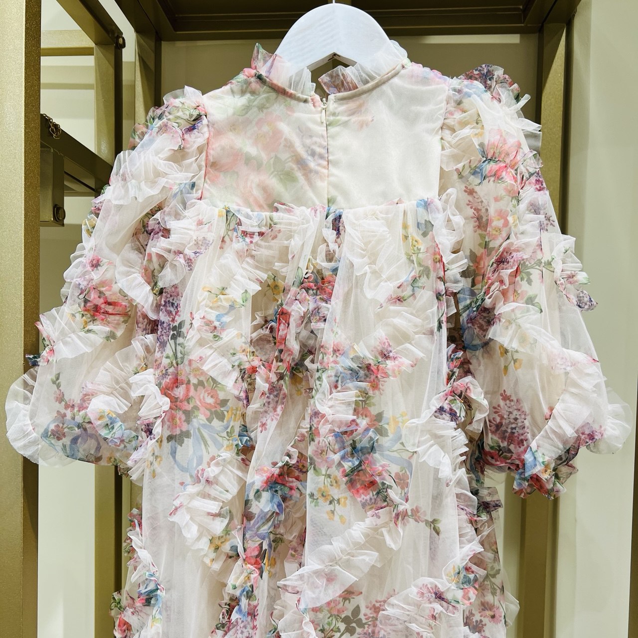 Girls' Floral Ruffle Dress – Lightweight Layered Tulle Party Dress