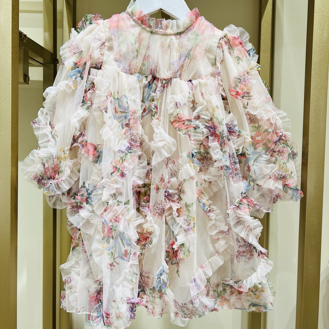 Girls' Floral Ruffle Dress – Lightweight Layered Tulle Party Dress