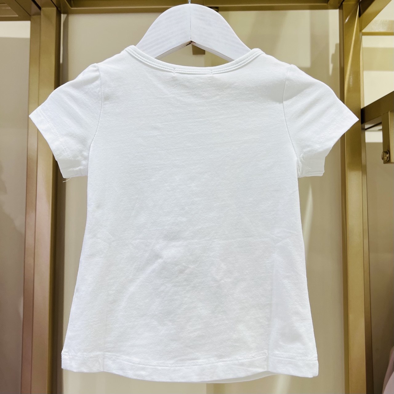 Kid's White T-Shirt with Ribbon and Beads