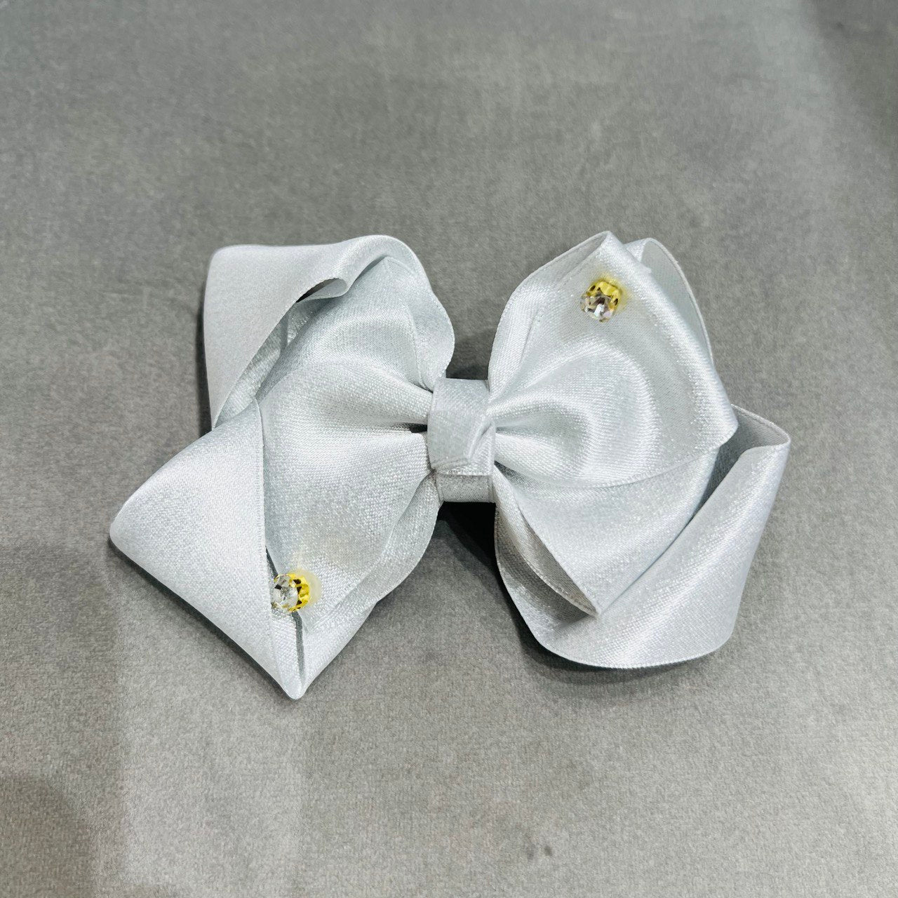 Silk Ribbon Hair Clip with Diamonds