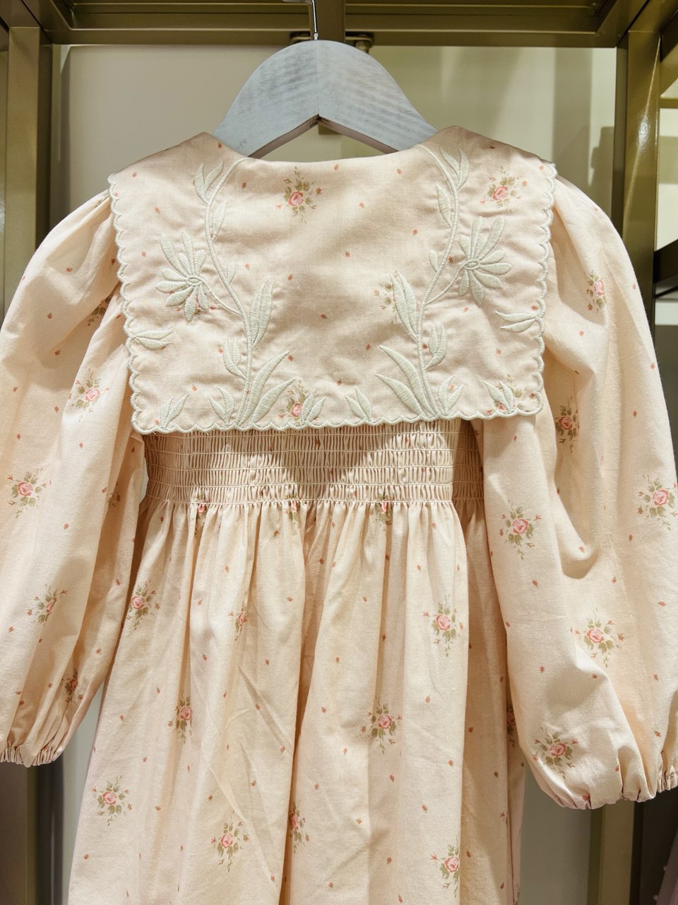 Embroidered Floral Scallop Dress