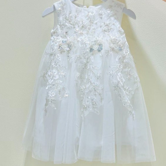 Exquisite Floral Lace Dress with Back Bow