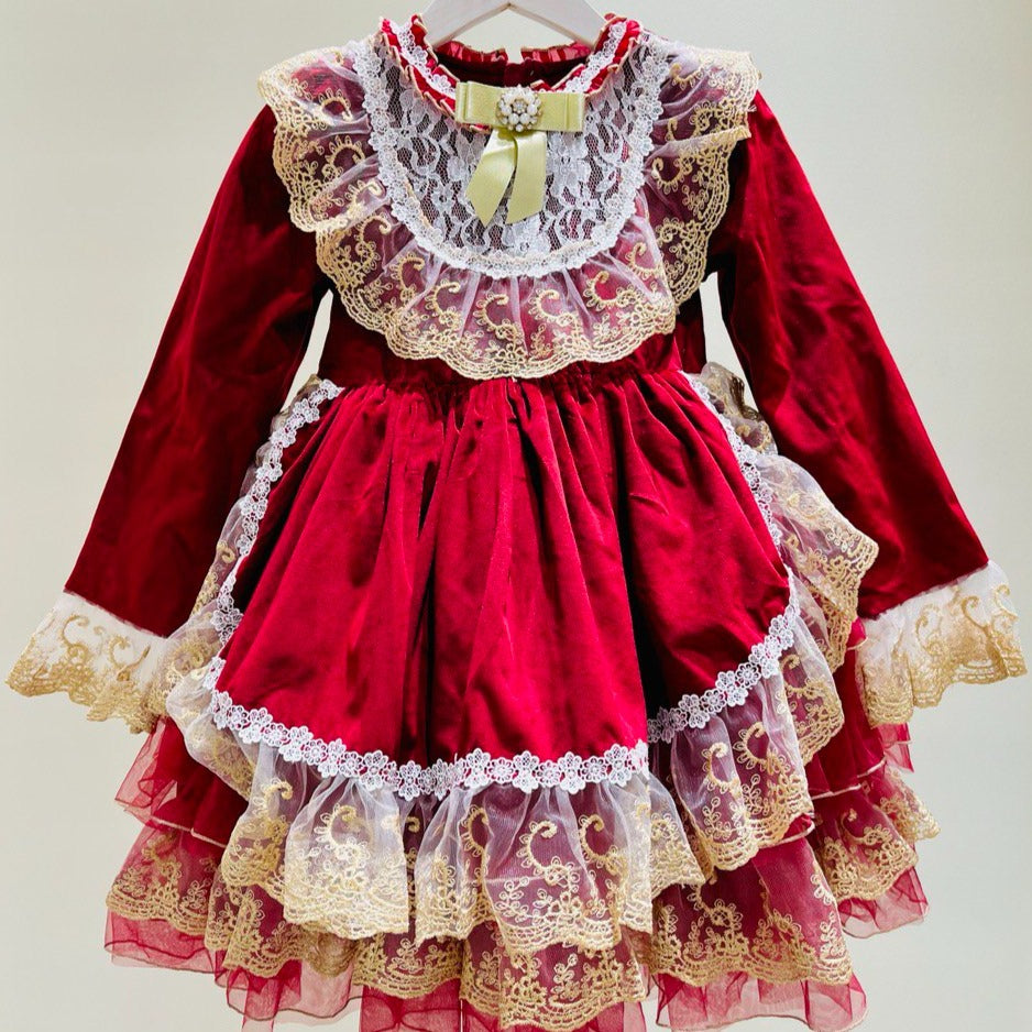 Royal Ruby Velvet Dress