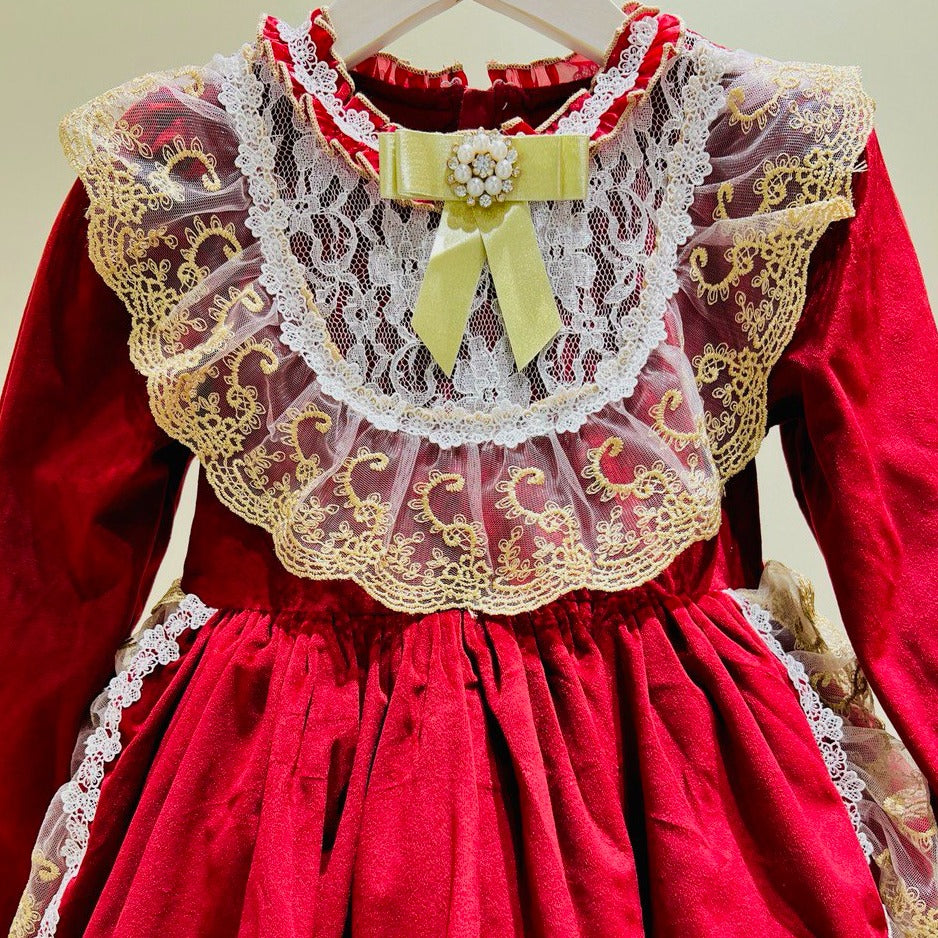 Royal Ruby Velvet Dress