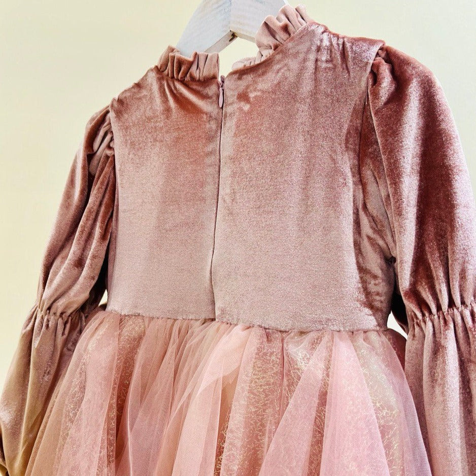 Magical Rose Pink Velvet Princess Dress