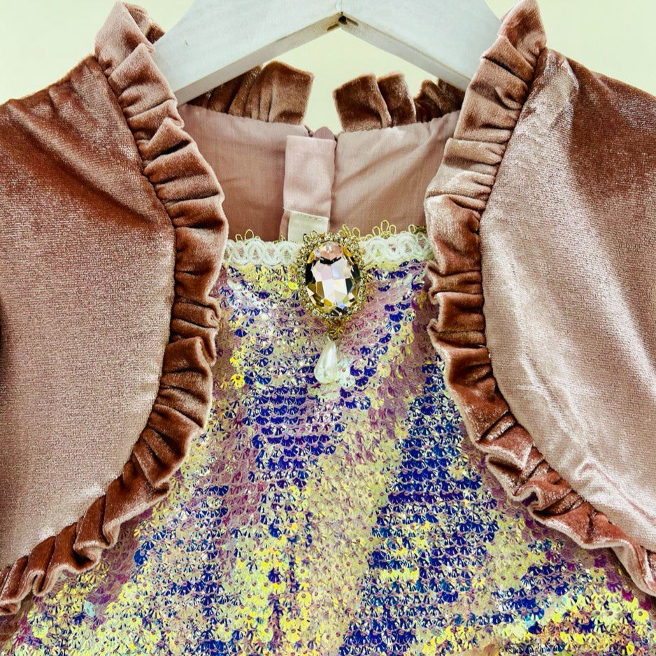 Magical Rose Pink Velvet Princess Dress