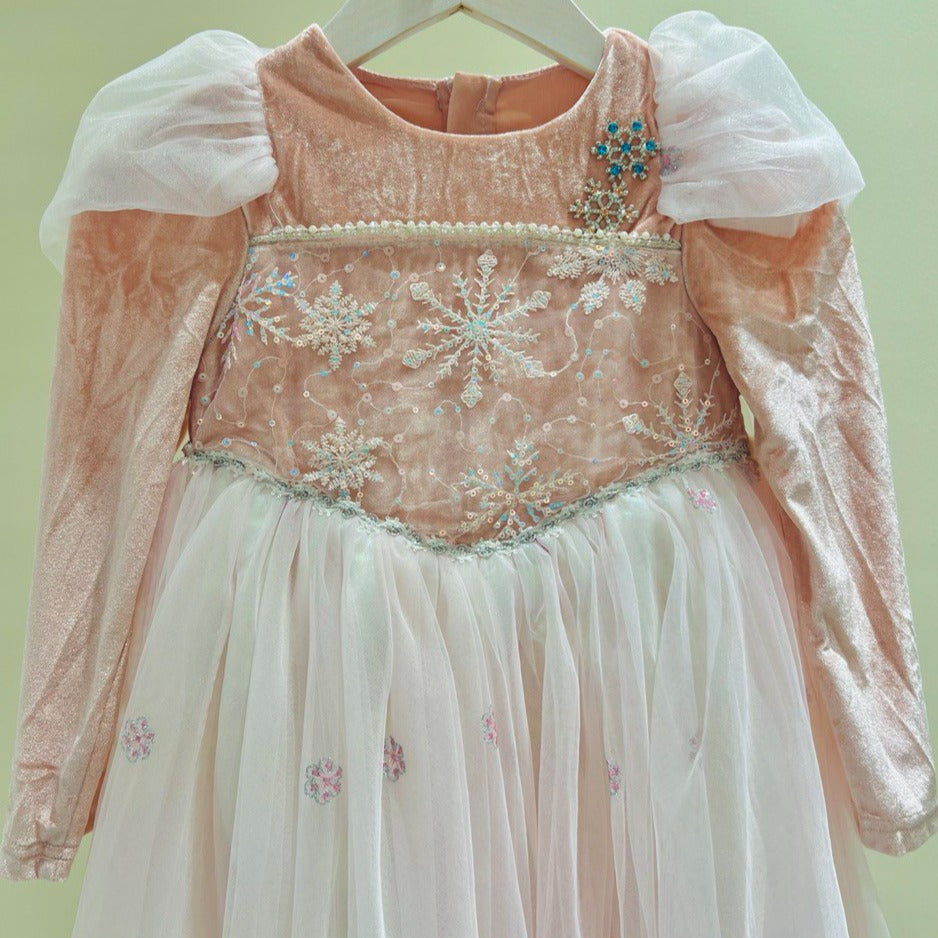 Pink Velvet Frozen Snow Dress