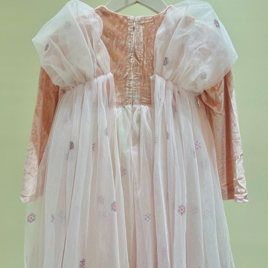 Pink Velvet Frozen Snow Dress