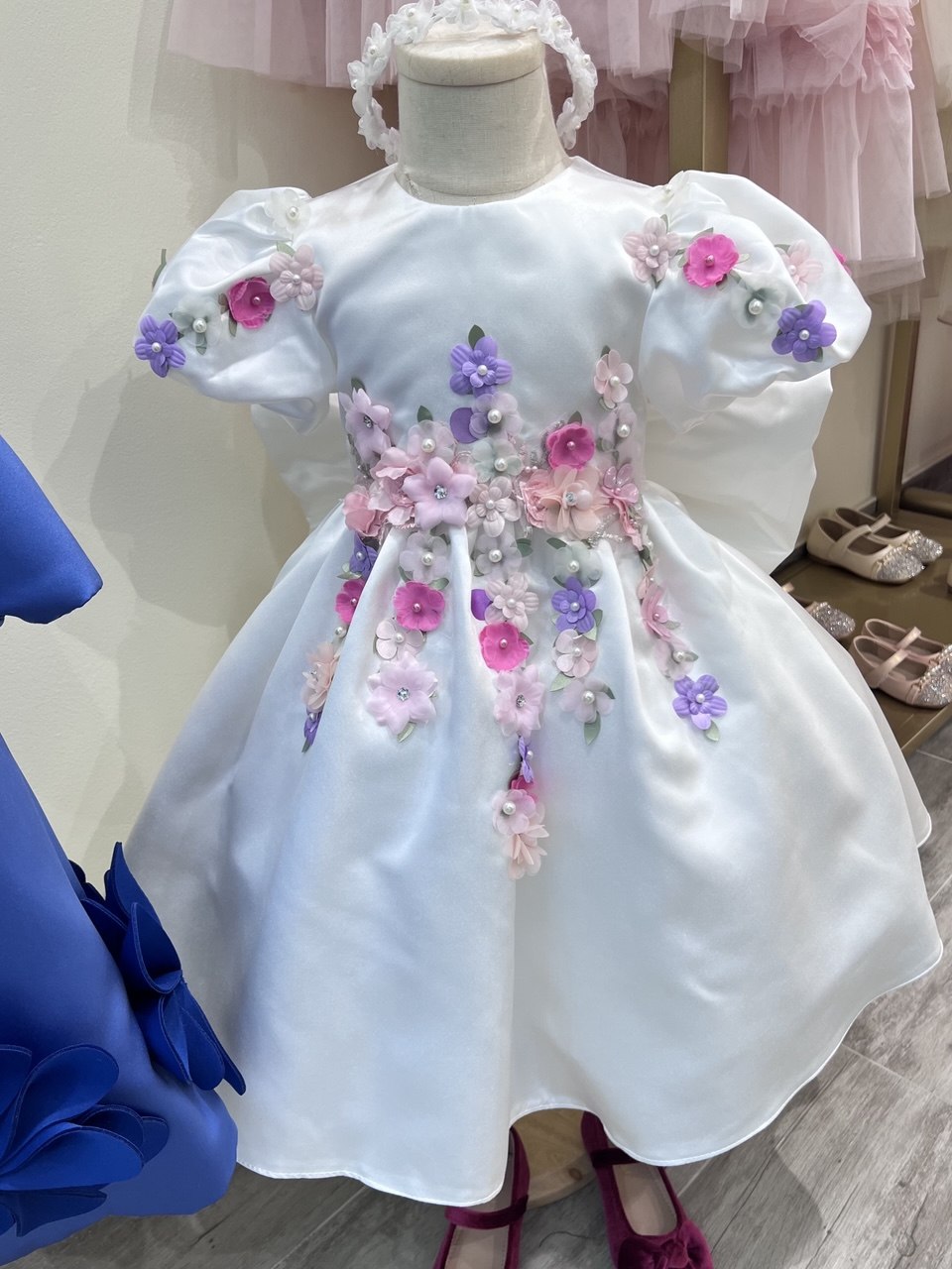 The Pastel Blossom Satin Party Dress
