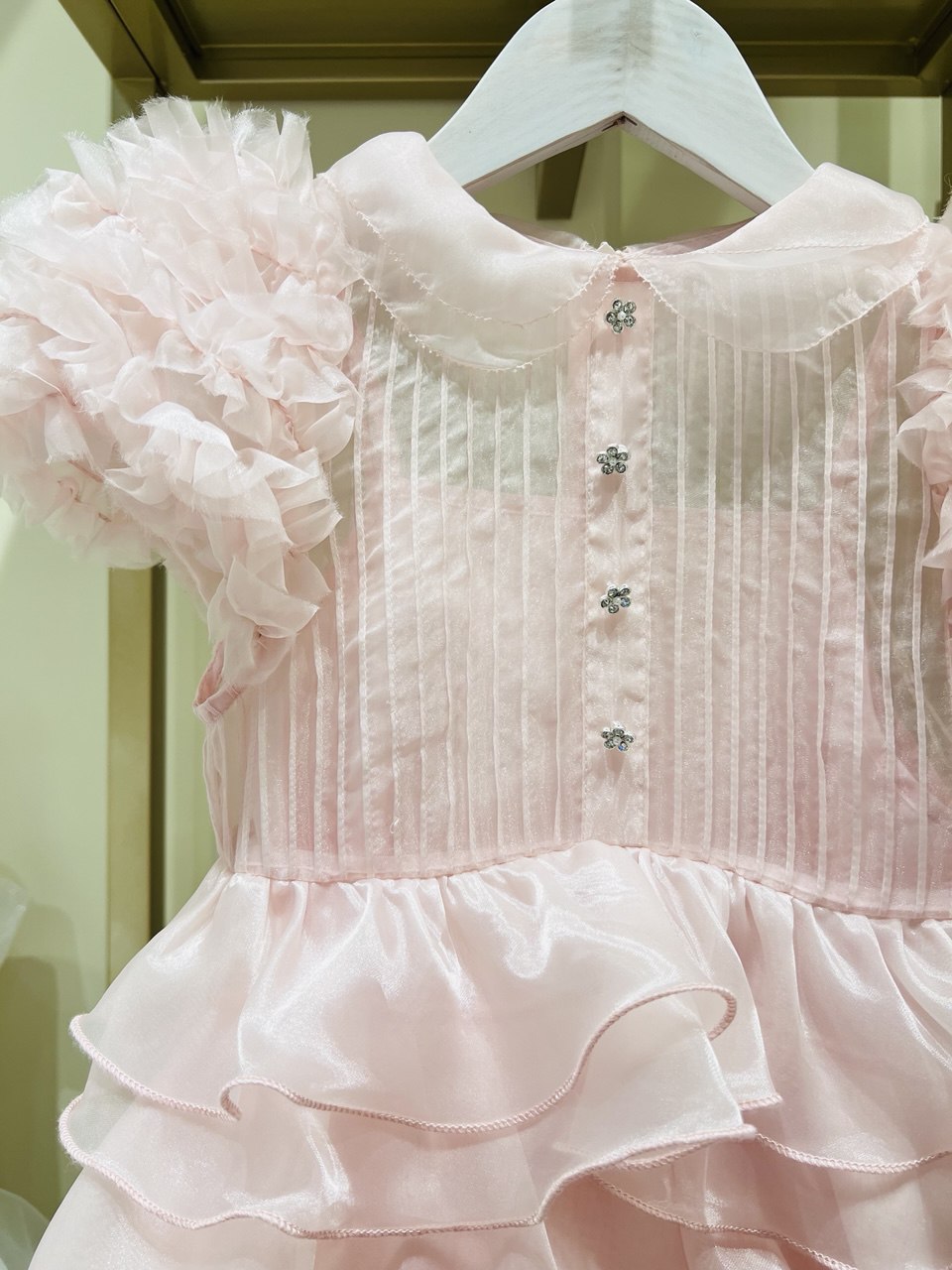 Enchanted Rose Tiered Organza Party Dress