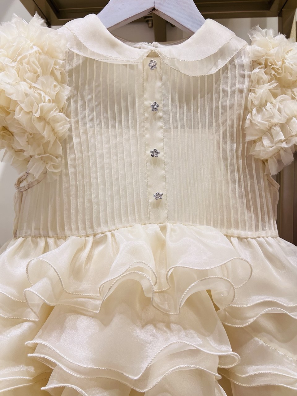 Enchanted Rose Tiered Organza Party Dress