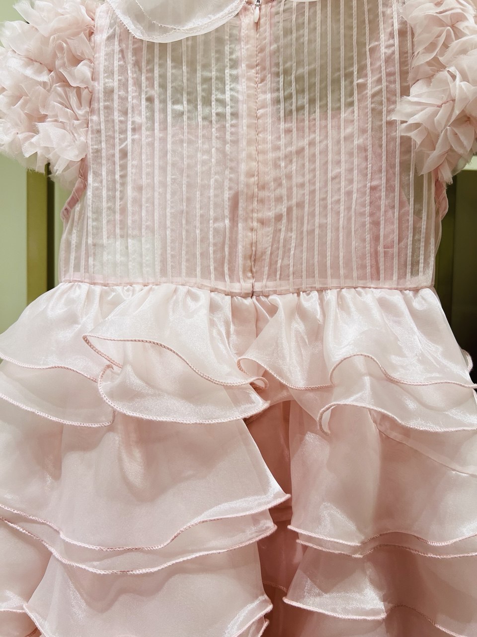 Enchanted Rose Tiered Organza Party Dress