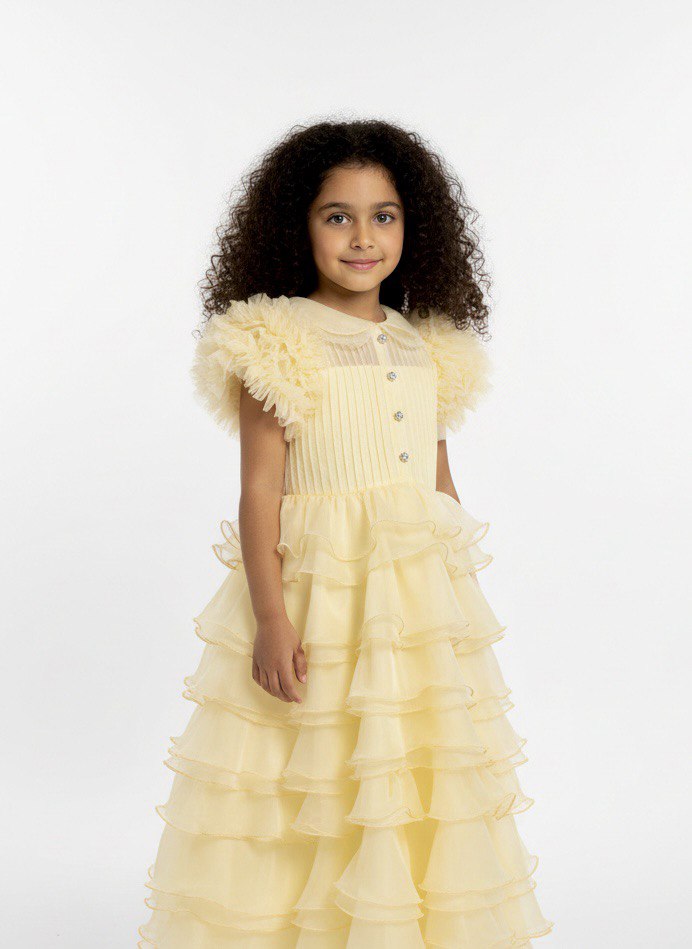 Enchanted Rose Tiered Organza Party Dress