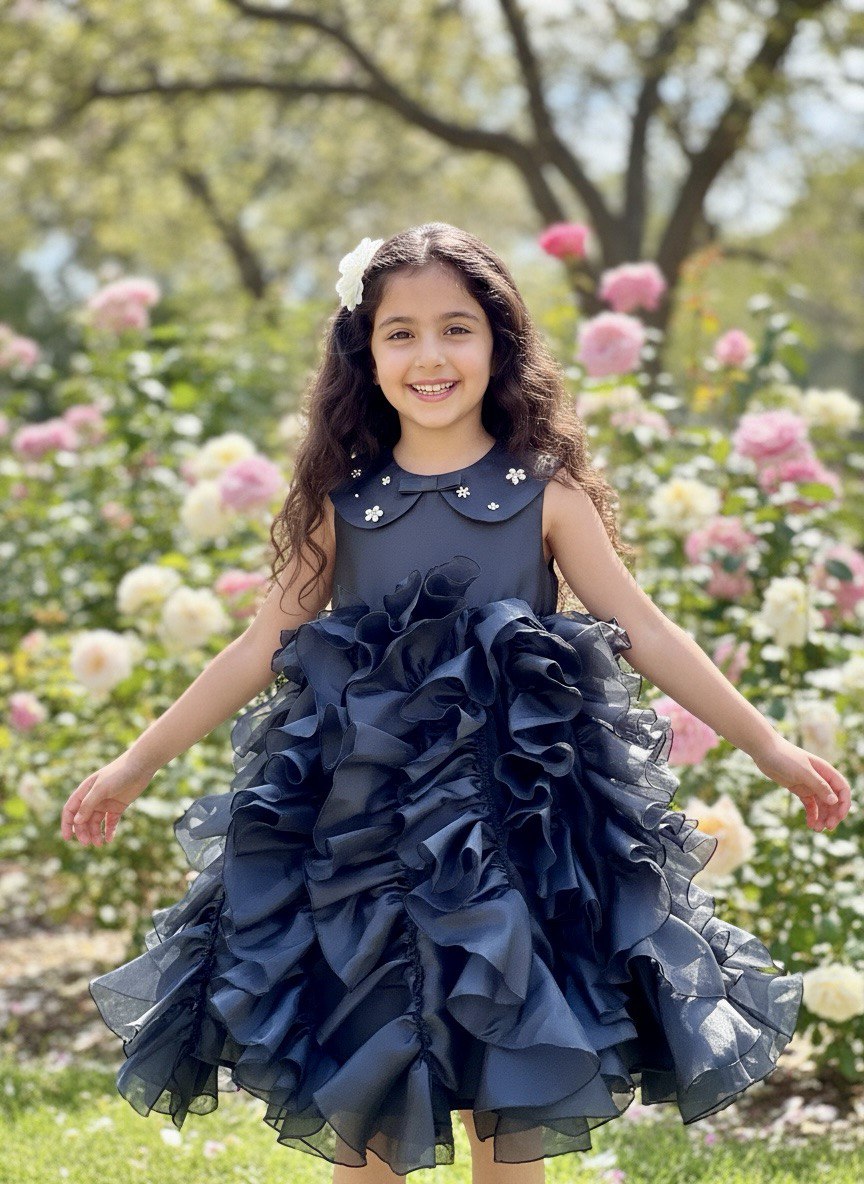 Seraphina Pearl and Petal Ruffle Dress
