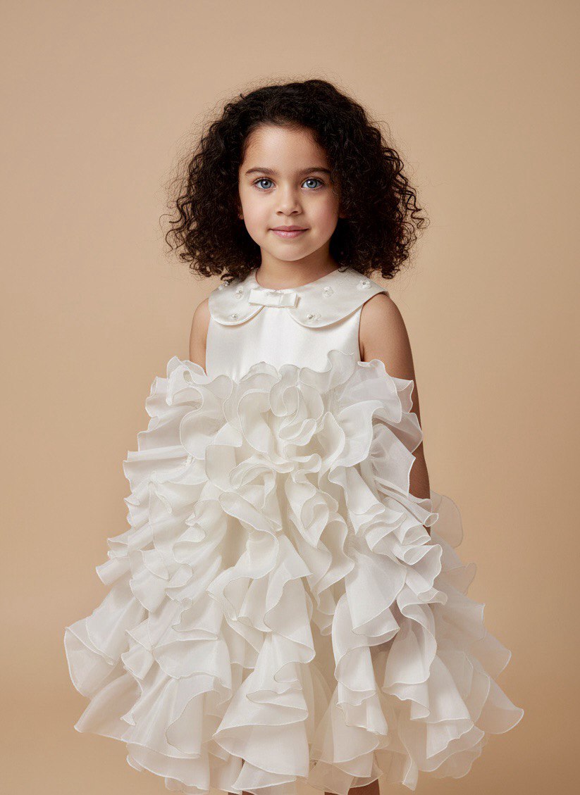 Seraphina Pearl and Petal Ruffle Dress