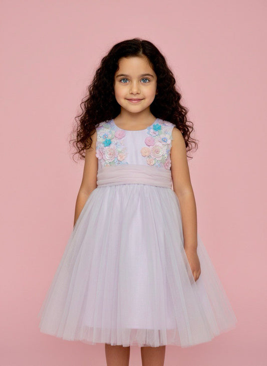 Lavender Gardenia Tulle Party Dress