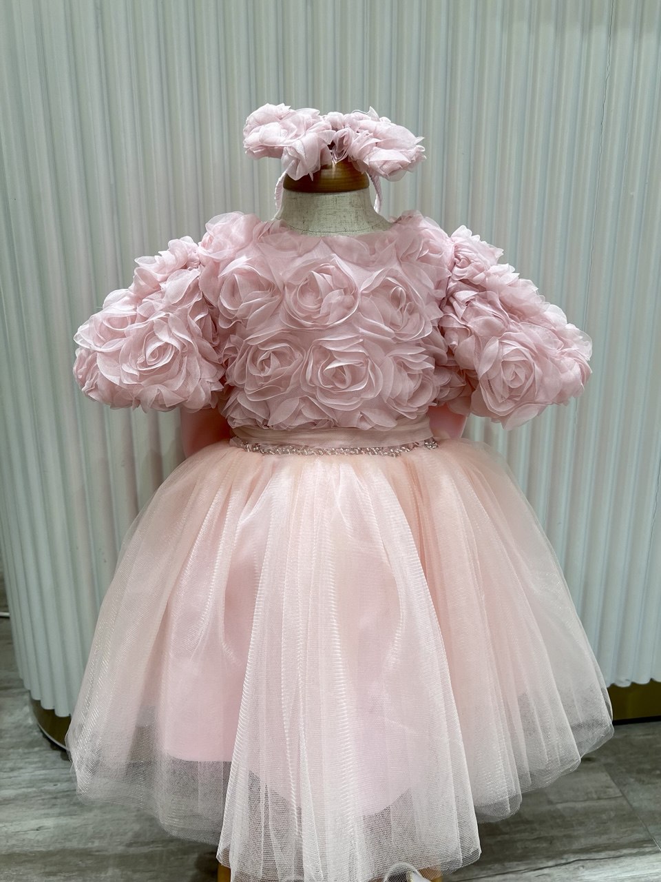 Pink Rosette Dream Tulle Party Dress