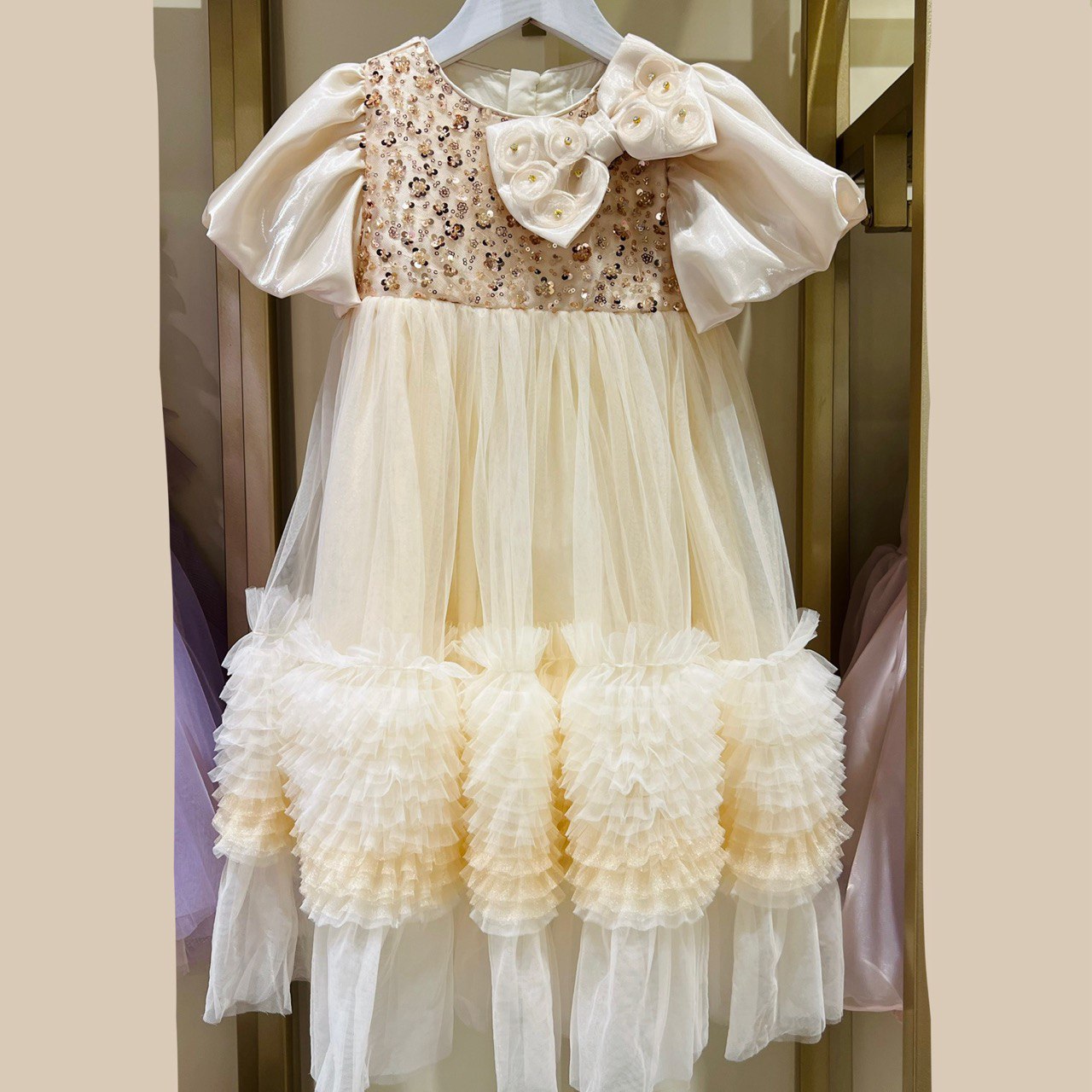Rosette Ruffle Bloom Dress