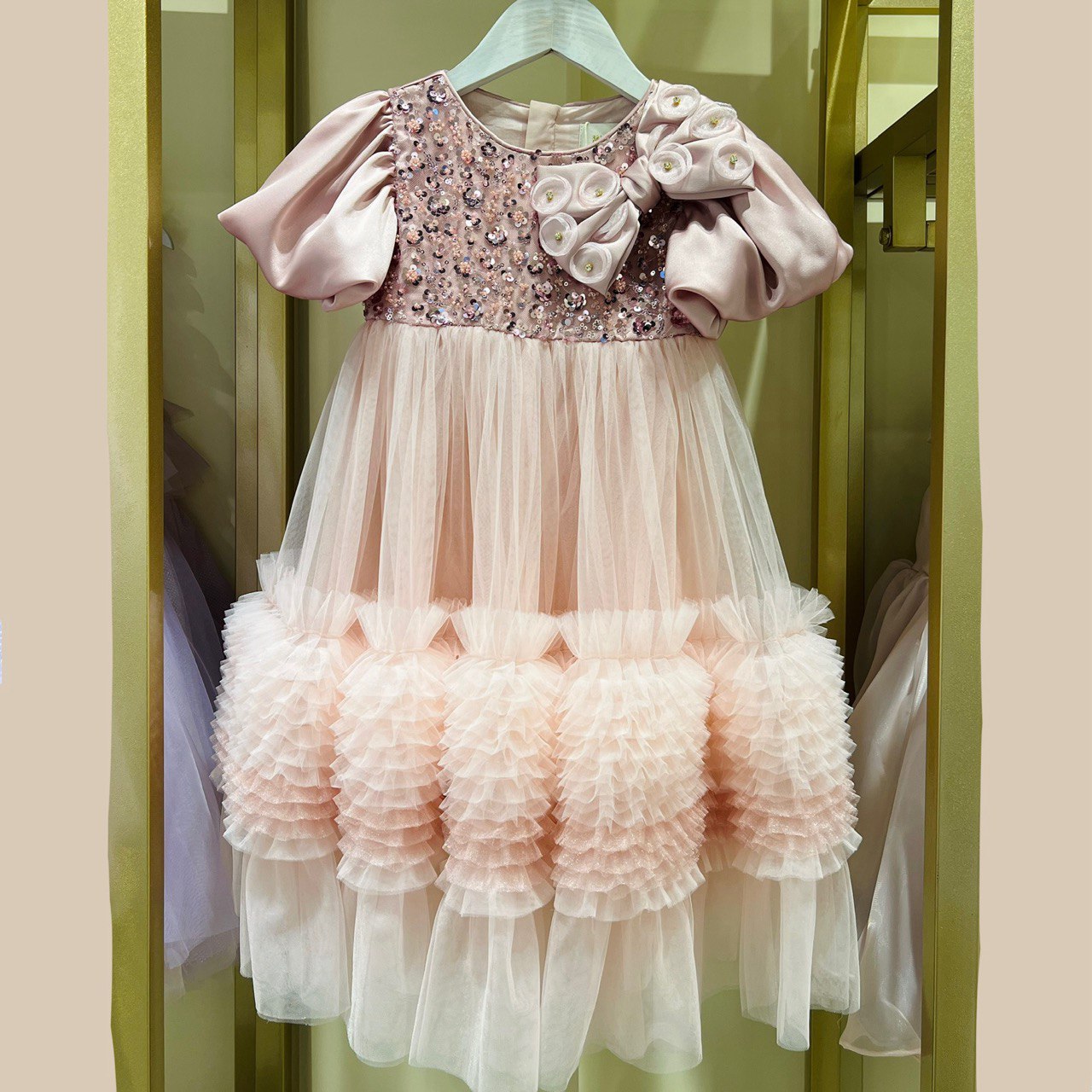 Rosette Ruffle Bloom Dress