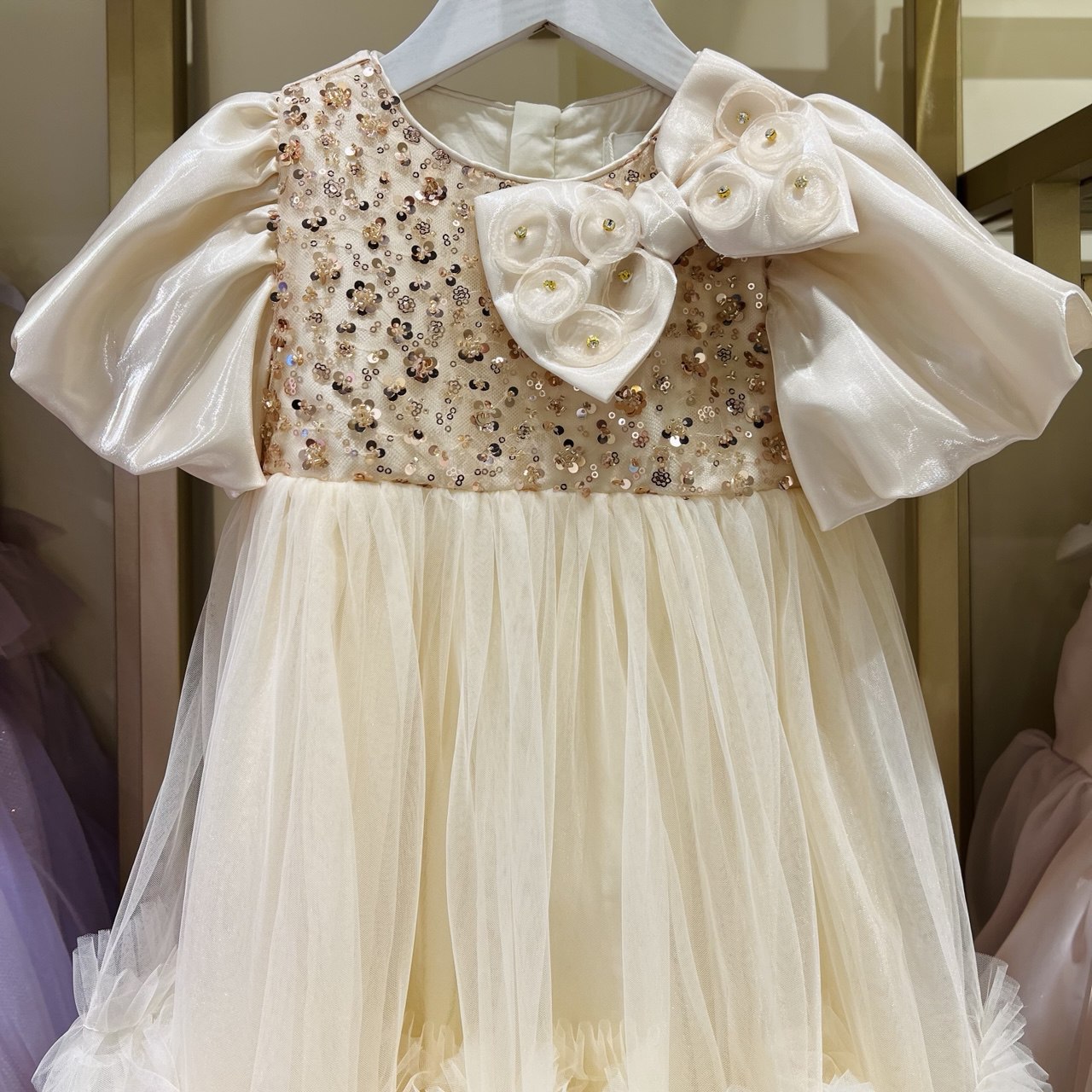 Rosette Ruffle Bloom Dress