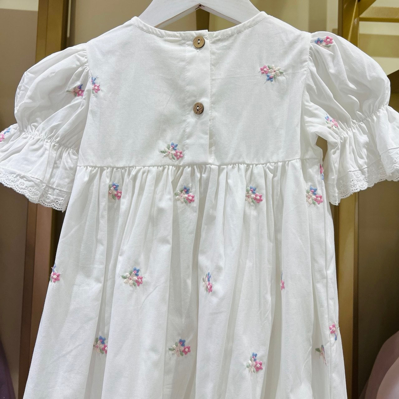 White Bloom Embroidered Cotton Dress