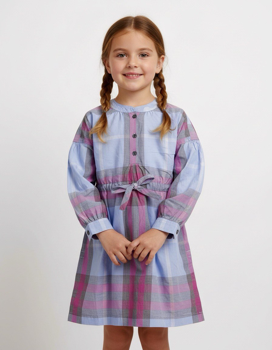 Chic Checkered Tunic Dress with Side Pockets