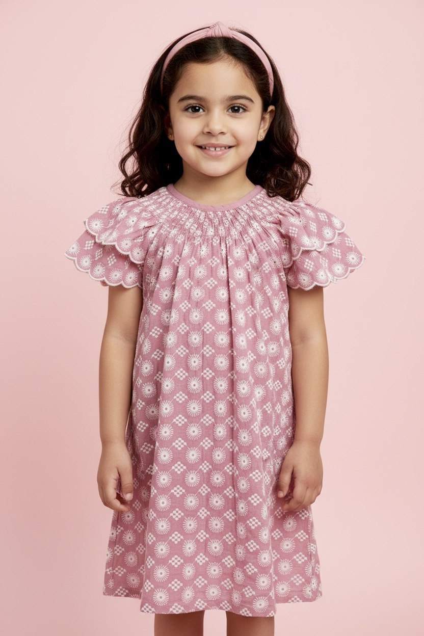 Blossom Breeze Smocked Cotton Dress