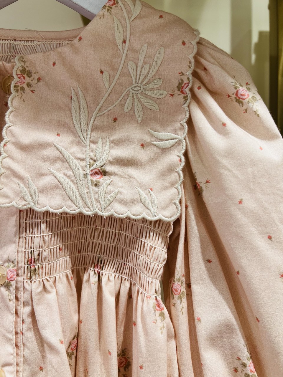 Embroidered Floral Scallop Dress