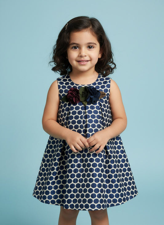 Royal Blue Polka Dot Party Dress