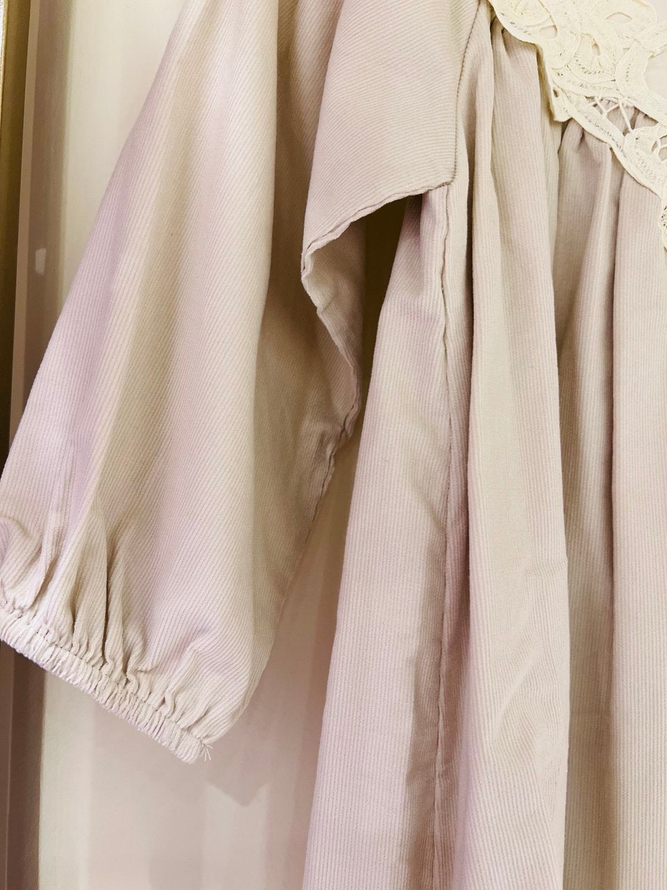 Heirloom Lace Collar Corduroy Dress