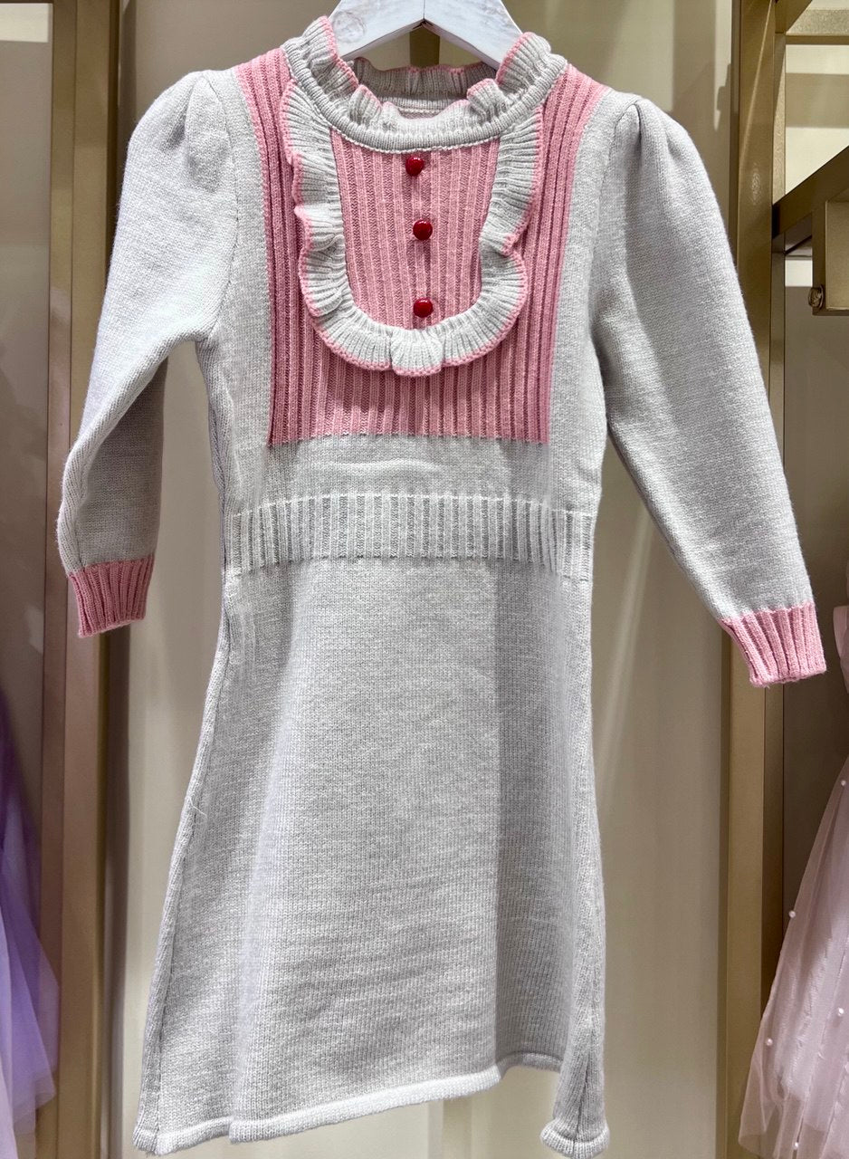 Ruffle Knit Sweater Dress