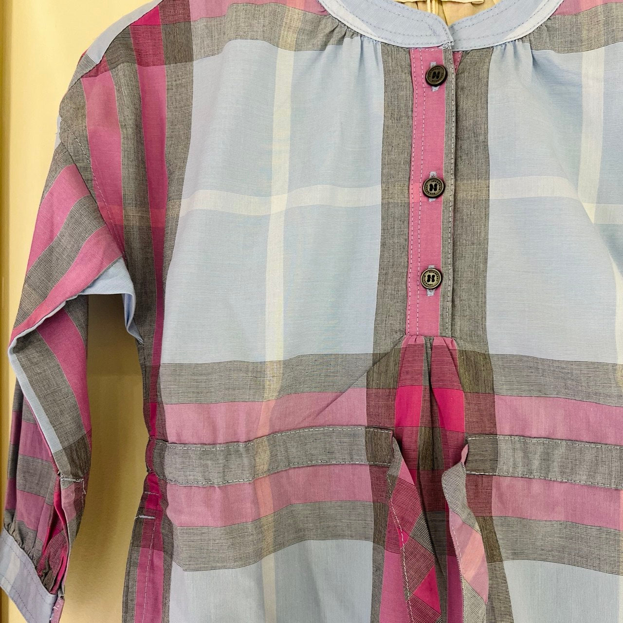 Chic Checkered Tunic Dress with Side Pockets
