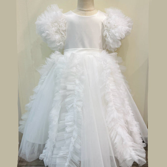 Cloud White Ruffle Sleeve Dress – Dreamy Angel Look
