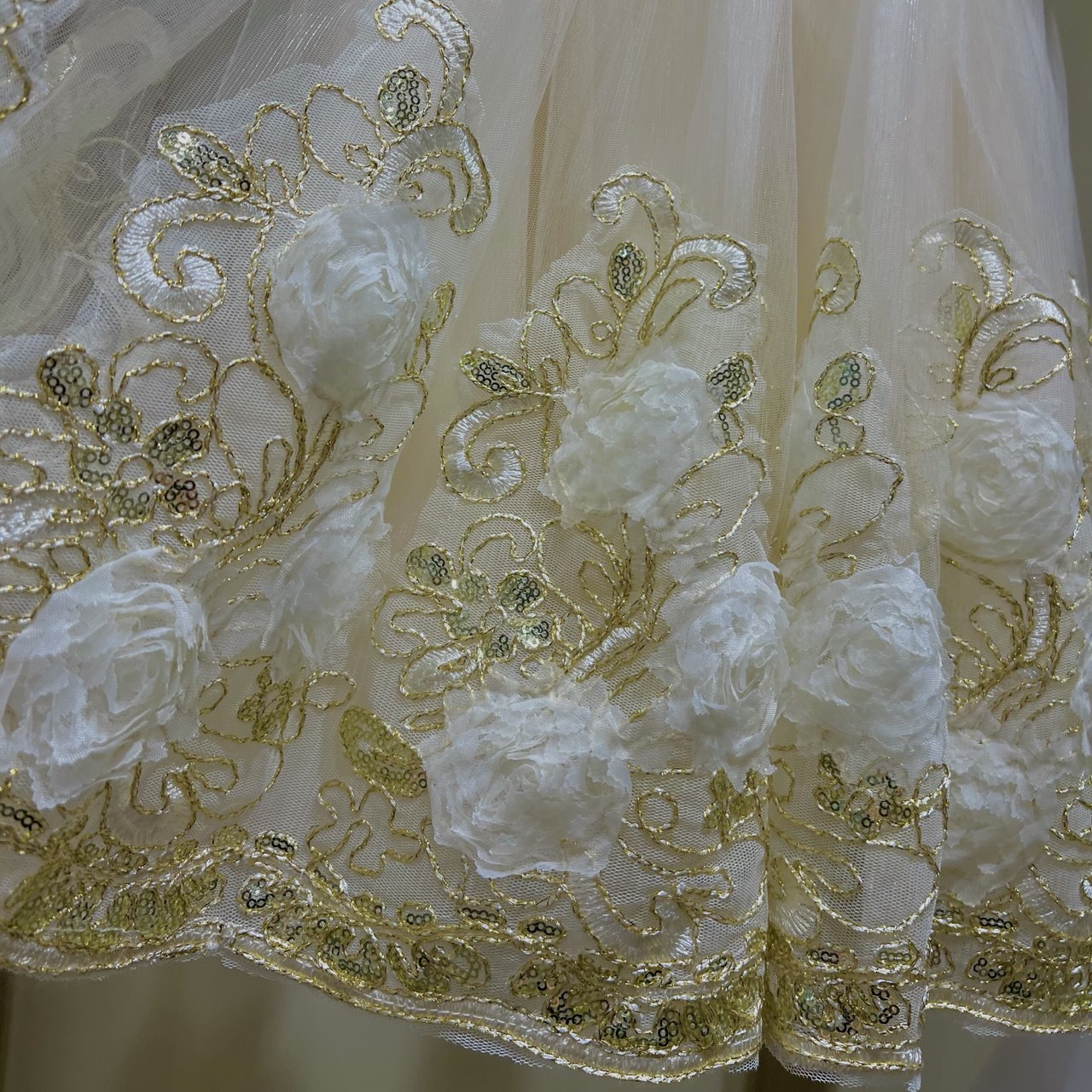 Yellow Dress with Gold Embroidery