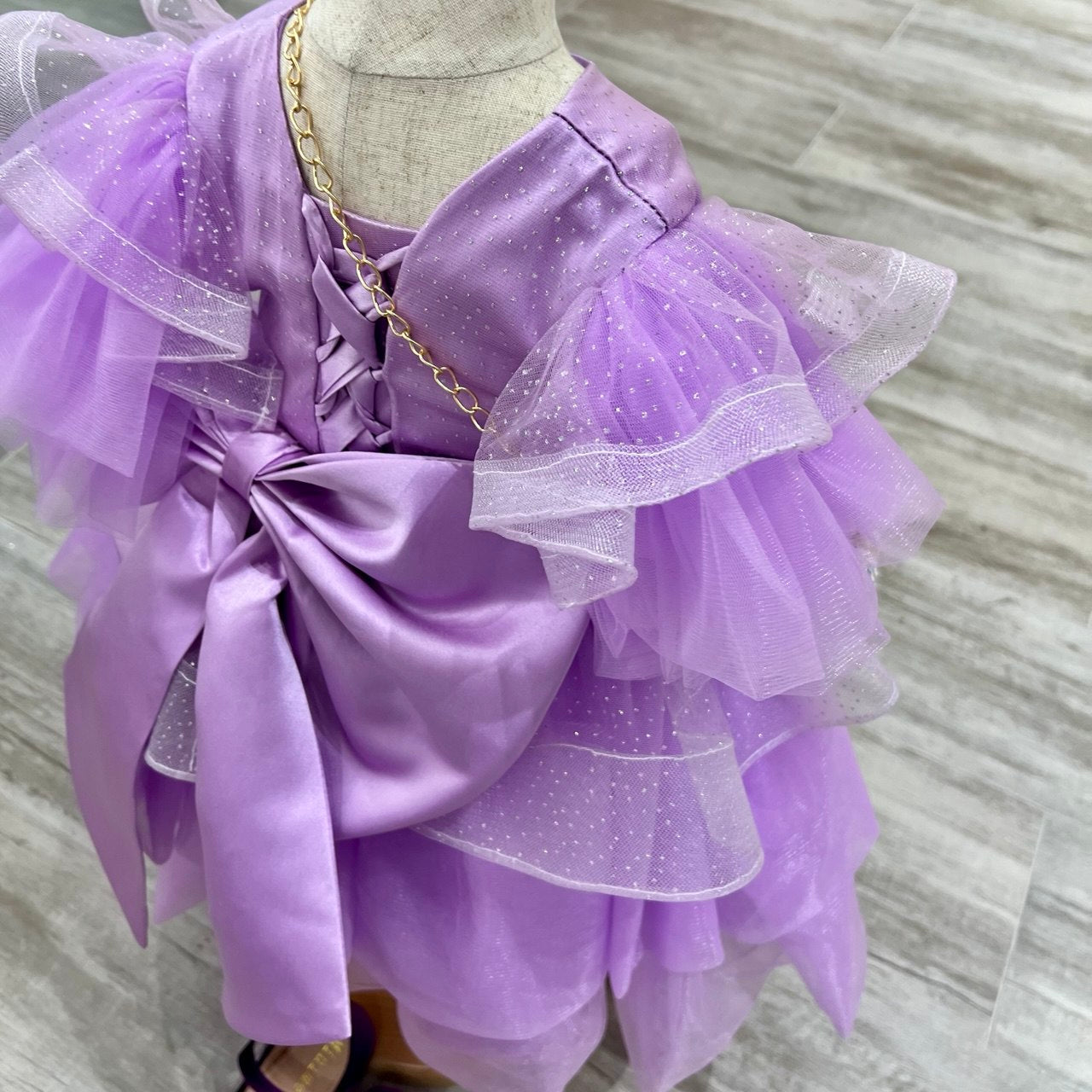 Lavender Ruffled Party Dress