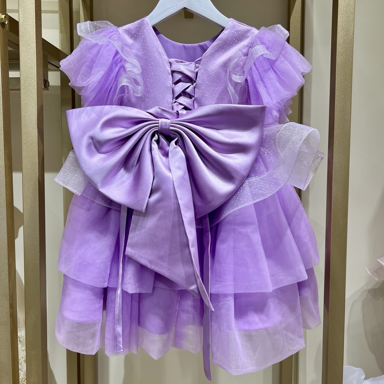 Lavender Ruffled Party Dress