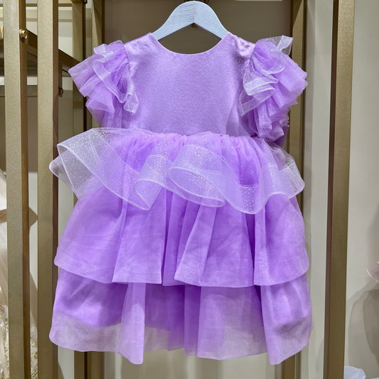 Lavender Ruffled Party Dress