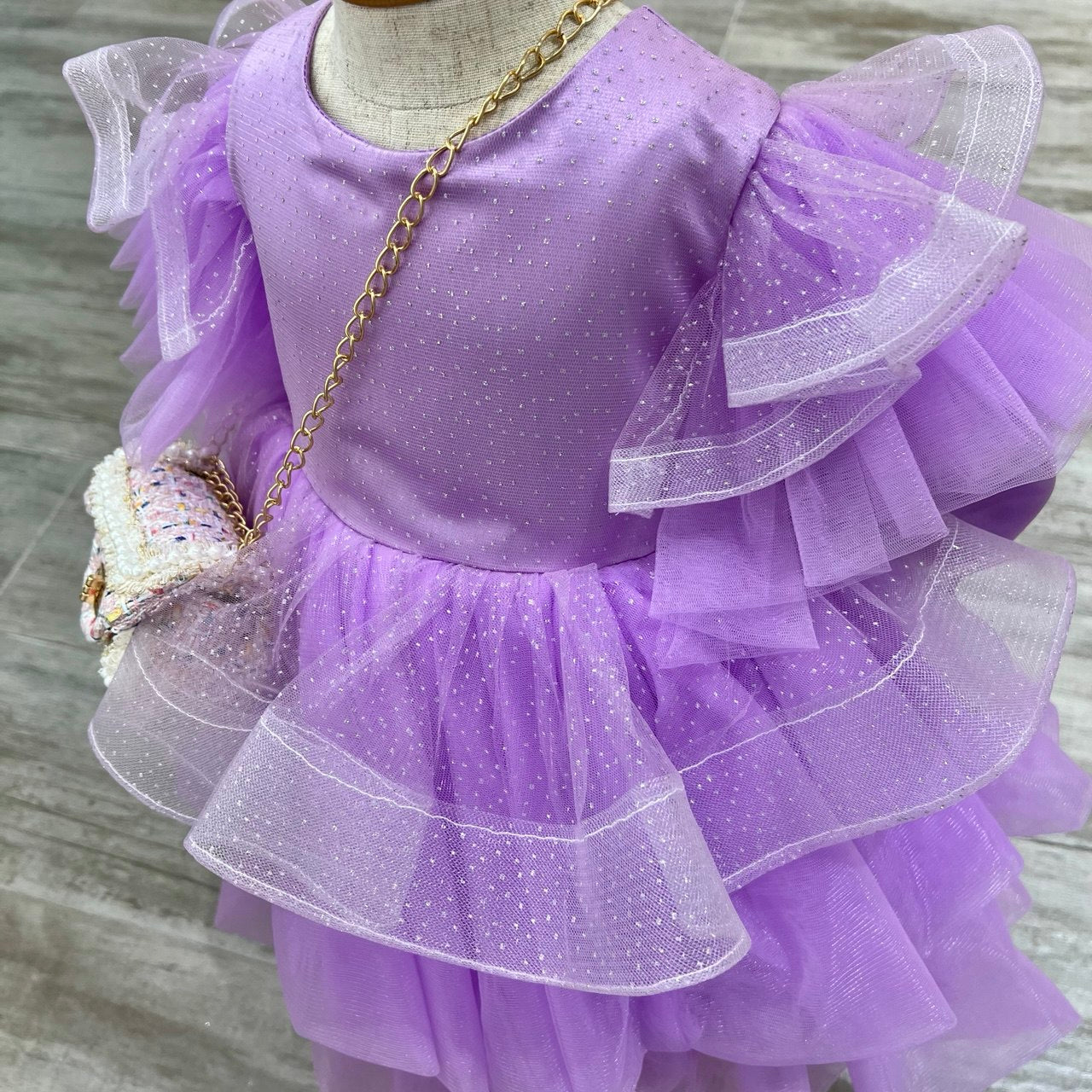 Lavender Ruffled Party Dress