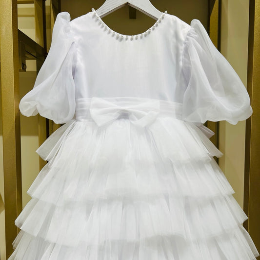 Pure White Ruffle Princess Dress