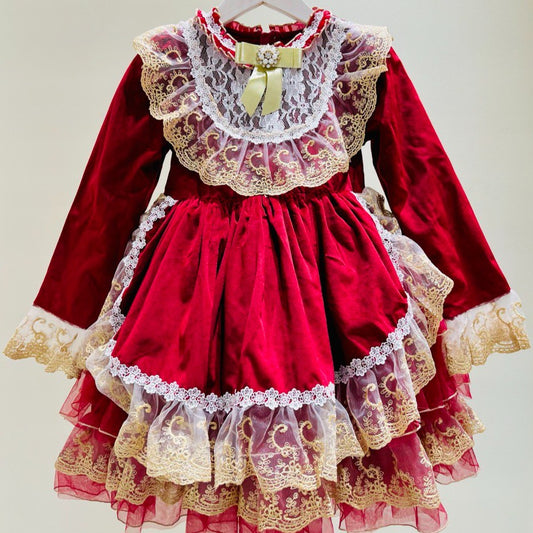 Royal Ruby Velvet Dress
