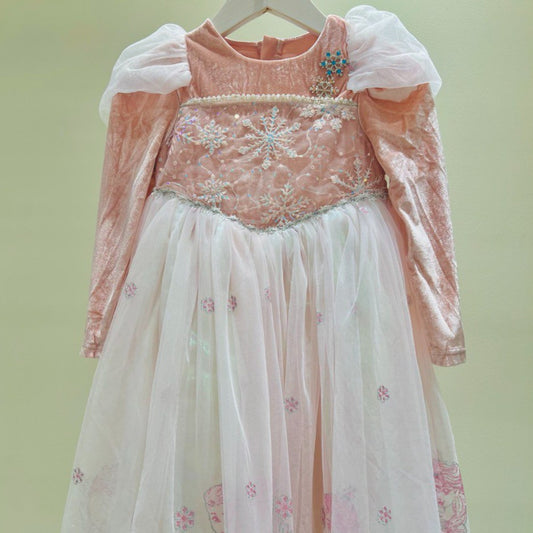 Pink Velvet Frozen Snow Dress