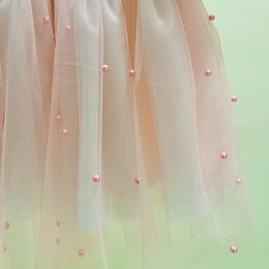 Pink Dress with Rose Pearl Dots