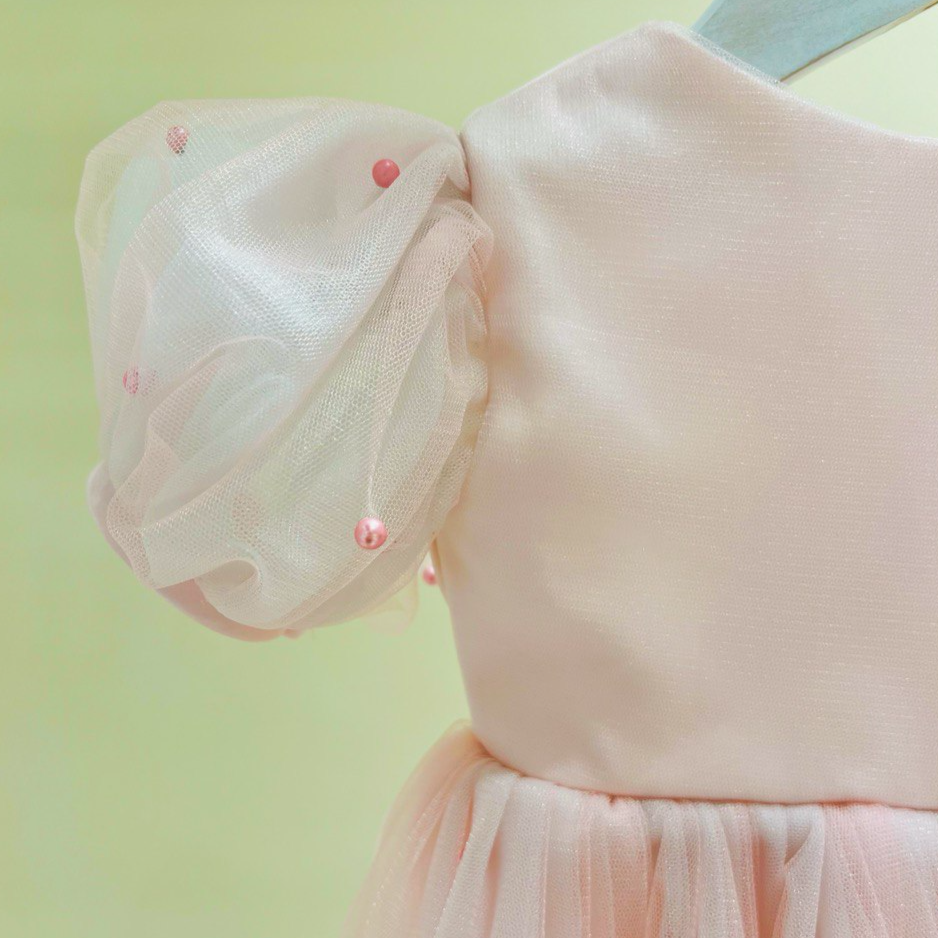 Pink Dress with Rose Pearl Dots
