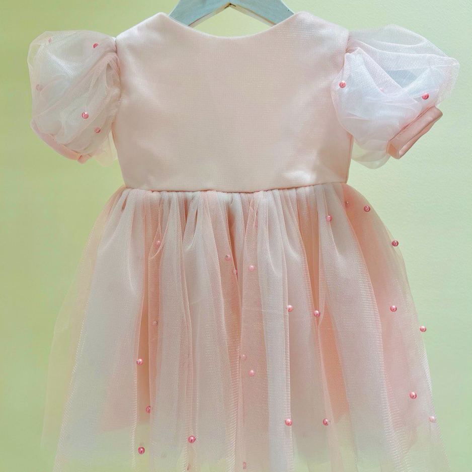 Pink Dress with Rose Pearl Dots