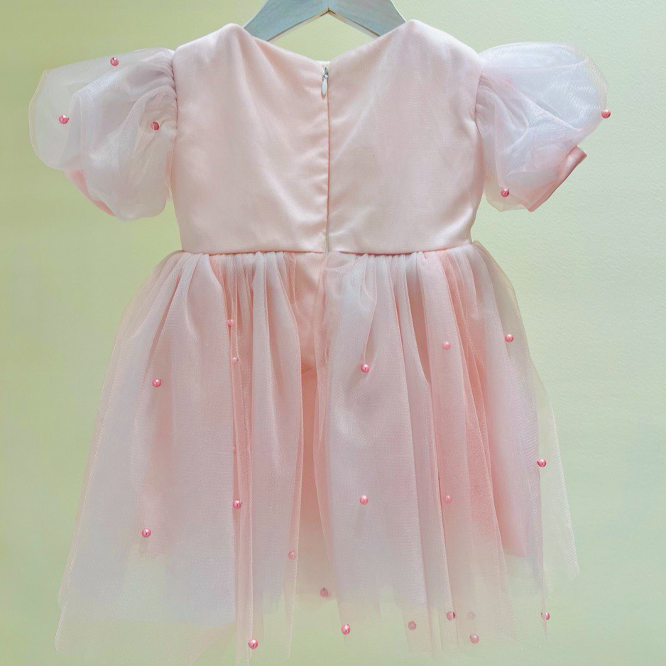 Pink Dress with Rose Pearl Dots